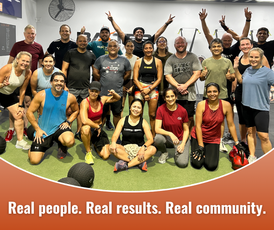 Smiling Baxter Basics gym members after a group workout, showcasing a safe and supportive community.