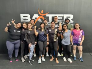 parents training together in a supported fitness session at Baxter Basics gym
