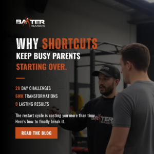 Busy parent breaking the fitness shortcut cycle with consistent strength training